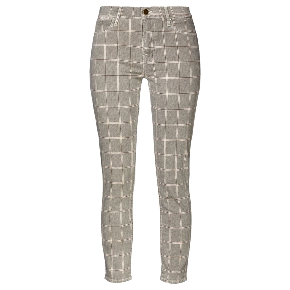 FRAME Le High Skinny checked cotton-blend twill skinny pants Size 26
